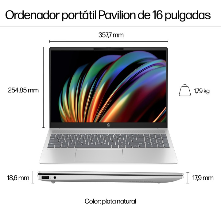 HP 16-af0023ns Ultra5 16Gb 512Gb 16" W11 Azul (A51S4EA)