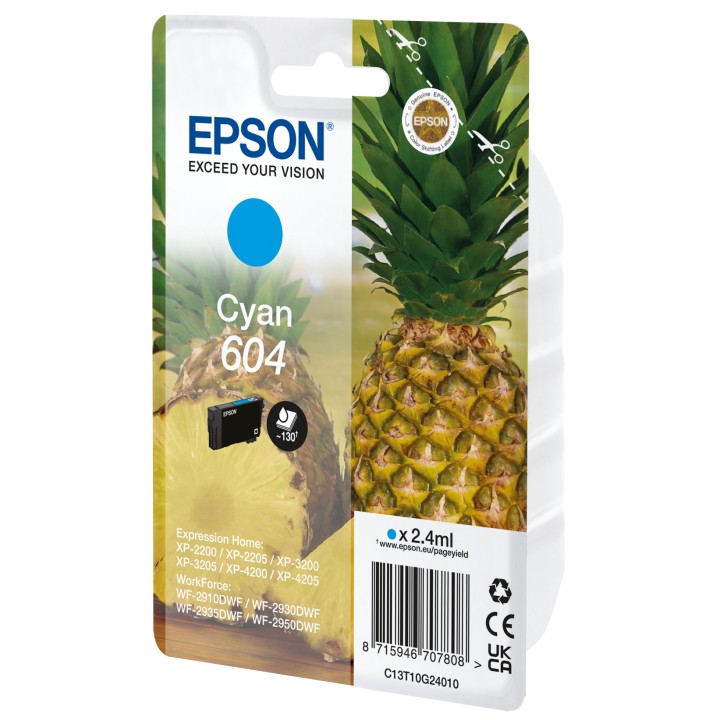 Tinta Epson 604 Cian 2.4ml (C13T10G24020)