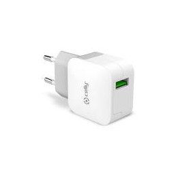 Cargador de Pared CELLY 1xUSB-A Blanco (TCUSBTURBO)