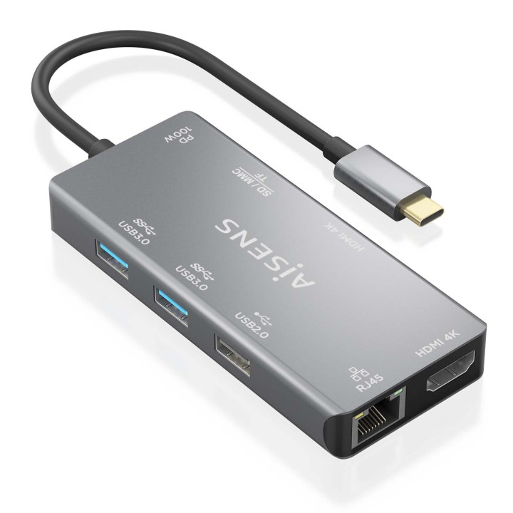 Dock AISENS USB-C a HDMI/USB/PD Gris (ASUC-6P018-GR)