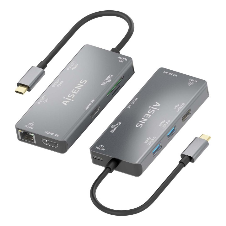 Dock AISENS USB-C a HDMI/USB/PD Gris (ASUC-6P018-GR)