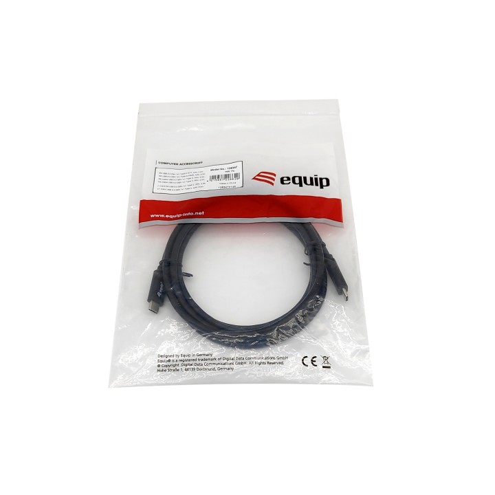 Cable EQUIP USB-C/M a USB-C/M 2m Negro (128347)