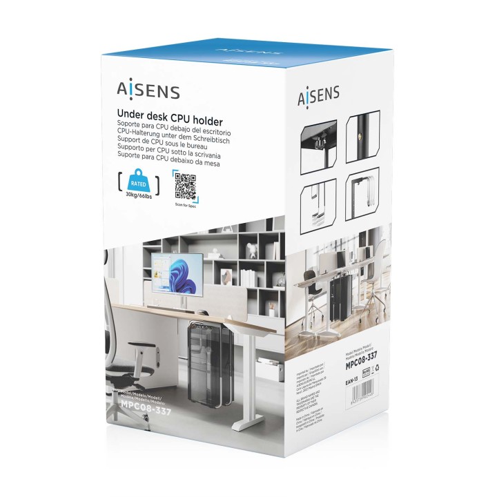 Soporte AISENS Bajo Mesa para PC hasta 30Kg (MPC08-337)