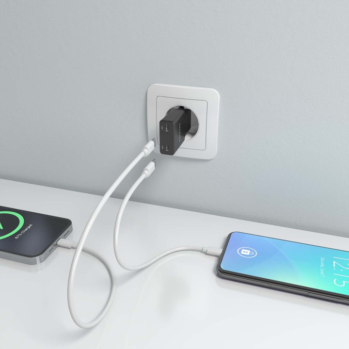 Cargador Pared AISENS 2USB-C 30W Negr(ASCH-30W2P049-BK)