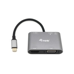 Adaptador EQUIP 5en1 USB-C Negro (EQ133483)