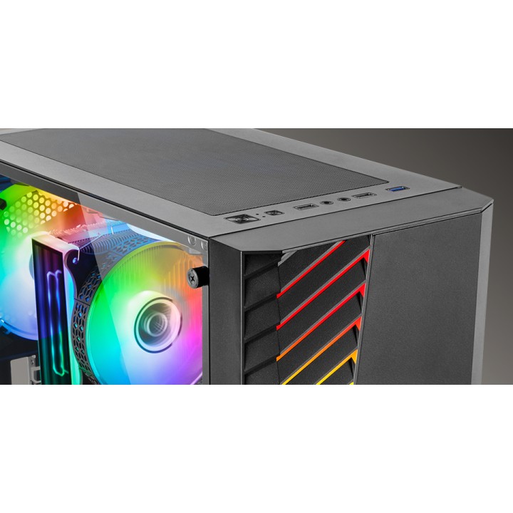 Caja Mars Gaming ARGB ATX mATX Mini-ITX Negra (MCVOLT)
