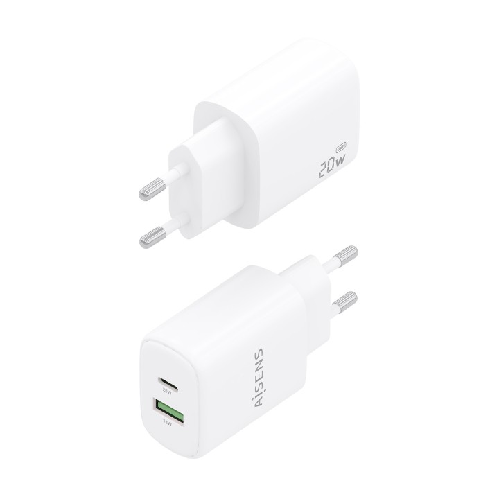 Cargador Pared AISENS Usb-C/Usb-A 20W Blanco(A110-0909)