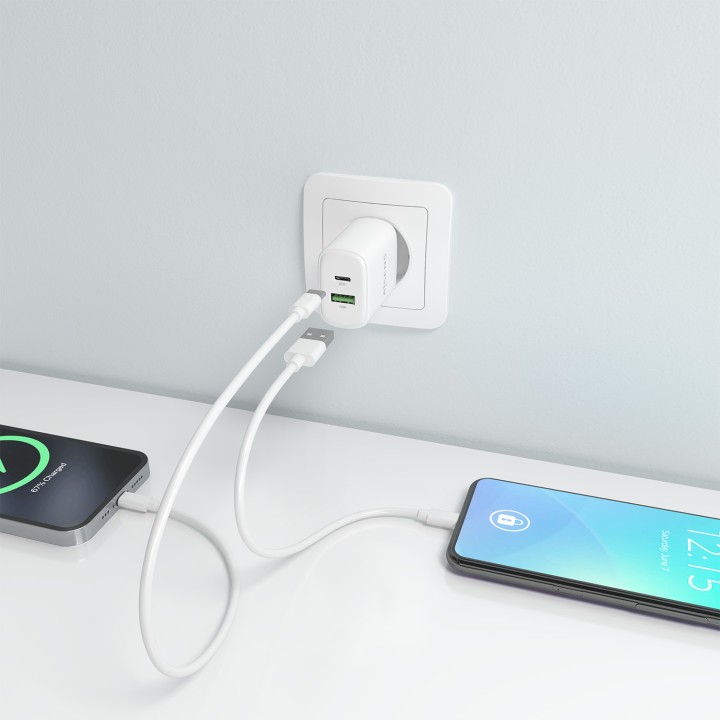 Cargador Pared AISENS Usb-C/Usb-A 20W Blanco(A110-0909)
