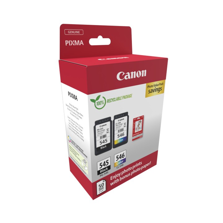Tinta Canon EcoPack PG-545+CL-546 + 50 Hojas (8287B008)