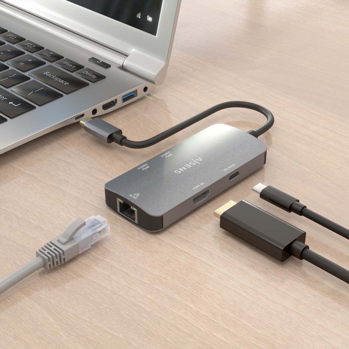 Dock AISENS USB-C a HDMI/USB/PD Gris (ASUC-6P019-GR)