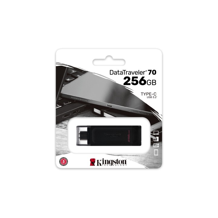 Pendrive Kingston DT 70 256Gb USB-C Negro (DT70/256GB)