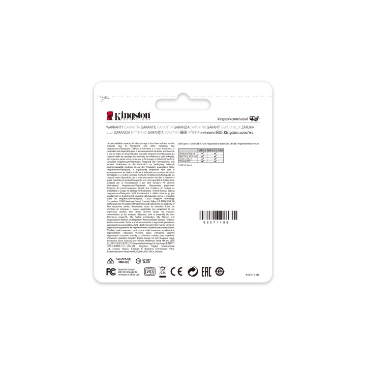 Pendrive Kingston DT 70 256Gb USB-C Negro (DT70/256GB)