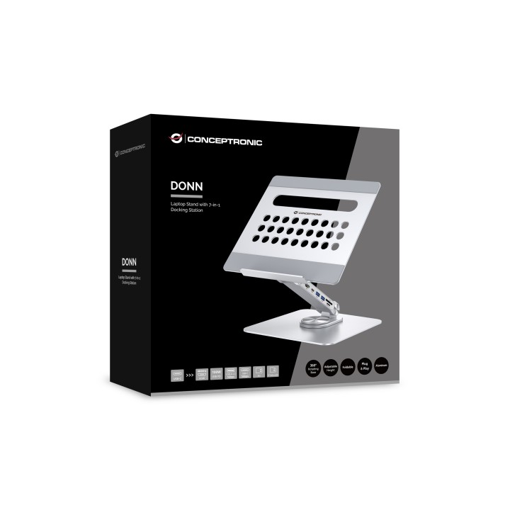 Dock Station CONCEPTRONIC con Soporte Plata (DONN27G)