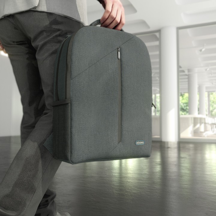 Mochila AISENS Poliéster 15.6" Gris (ASBG-BP084-GR)
