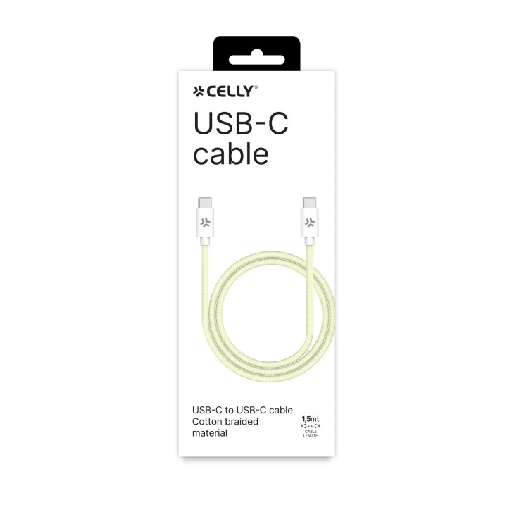 Cable CELLY USB-C a USB-C 1.5m Amarillo(USBCUSBCCOTTYL)