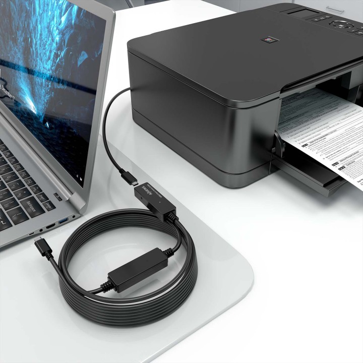 Cable AISENS USB-C/M a USB-C/H 10m Negro (A107-0870)