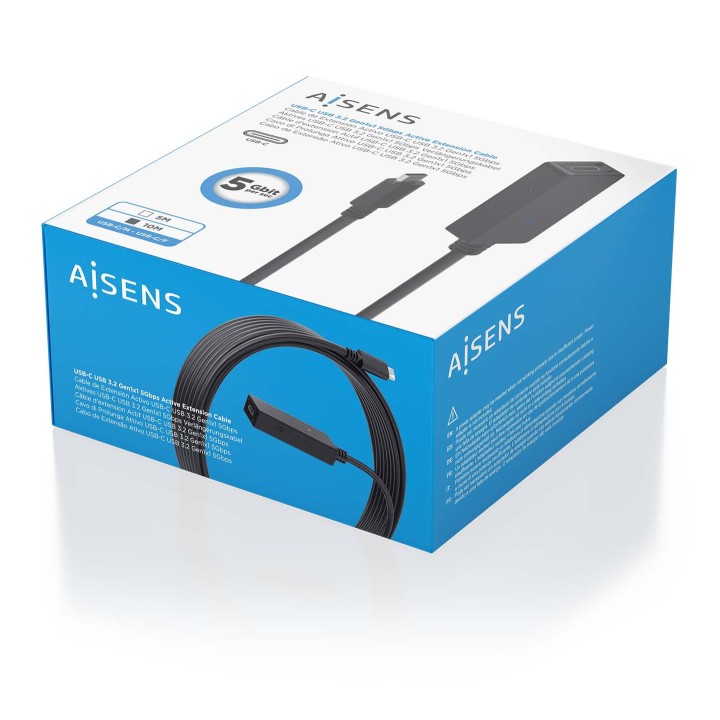 Cable AISENS USB-C/M a USB-C/H 10m Negro (A107-0870)