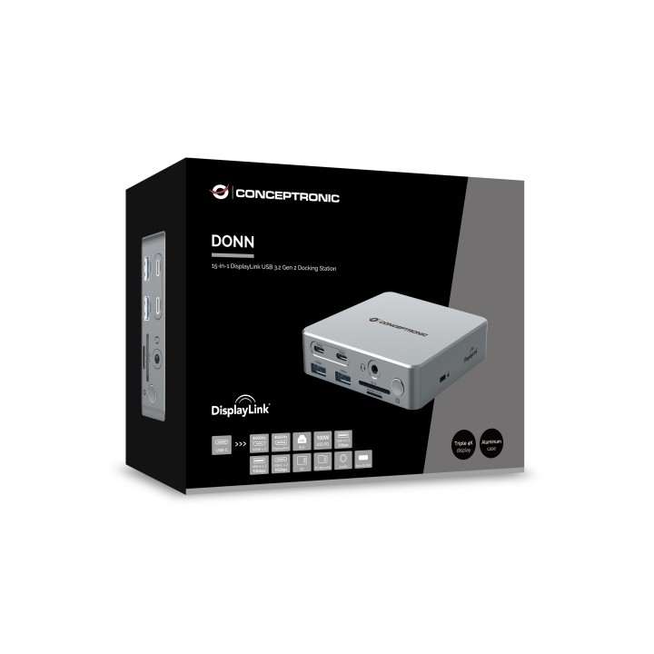 Dock CONCEPTRONIC USB-C a USB/HDMI/RJ45 Plata (DONN25G)