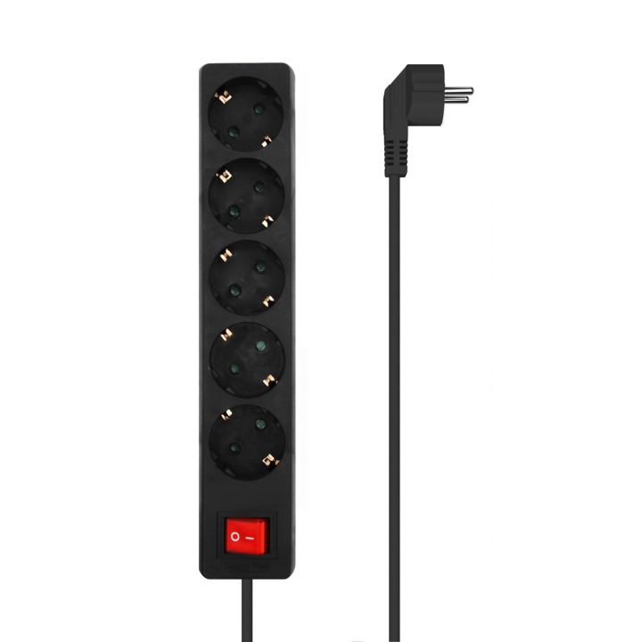 Regleta AISENS 5xSchuko Interruptor Negra (A154-0652)