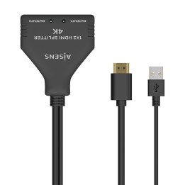 Cable AISENS 2xHDMI/H a HDMI/M+USB/M Negro (A123-0654)