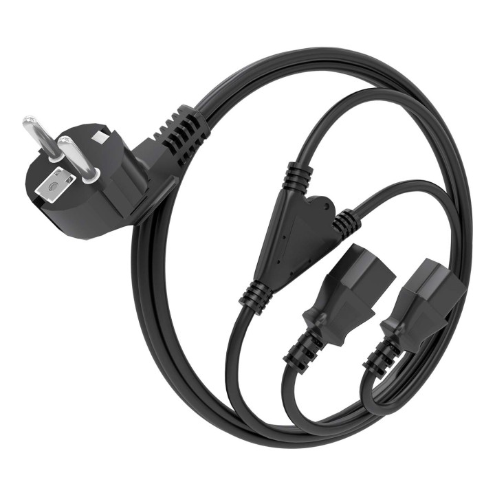 Cable CPU AISENS CEE7/M-2xC13/H 1.8m Negro (A132-0864)