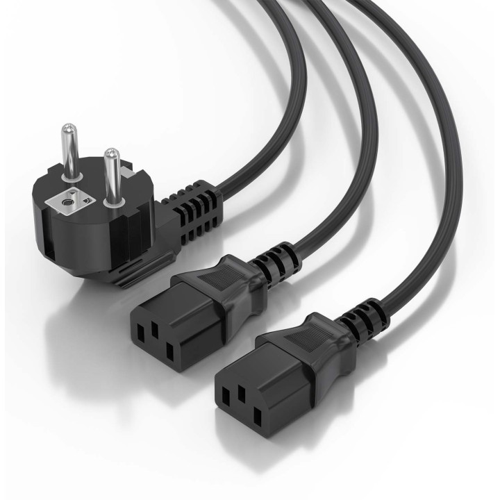 Cable CPU AISENS CEE7/M-2xC13/H 1.8m Negro (A132-0864)