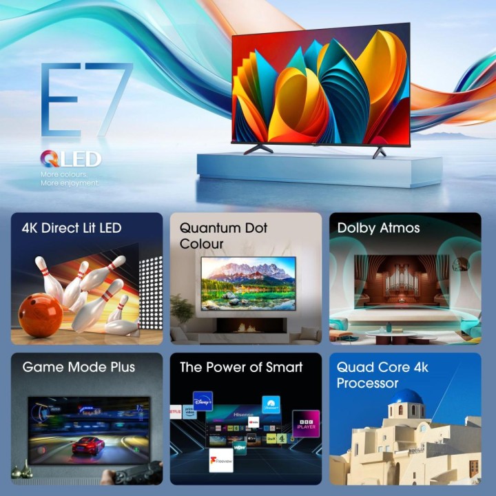 TV Hisense 75" 75E7NQ QLED 4K UHD WiFi Smart TV TDT2