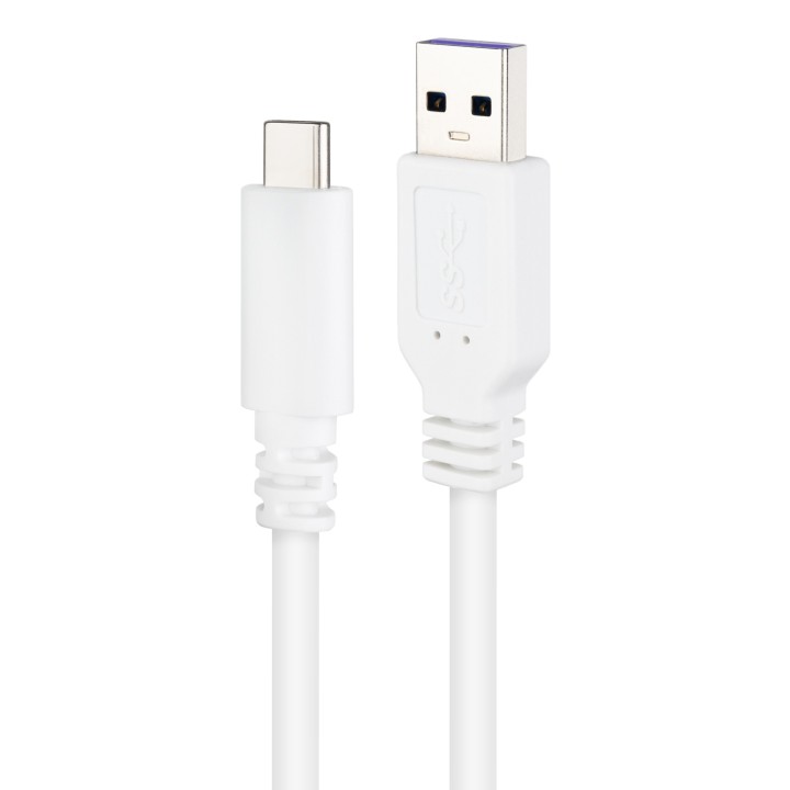 Nanocable USB-C/M a USB-A/M 3m Blanco (10.01.2103-W)
