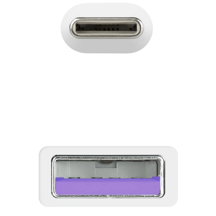 Nanocable USB-C/M a USB-A/M 3m Blanco (10.01.2103-W)
