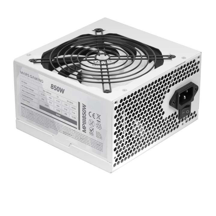Fuente Mars Gaming ATX 850W PFC 85% Blanca (MPIII850W)