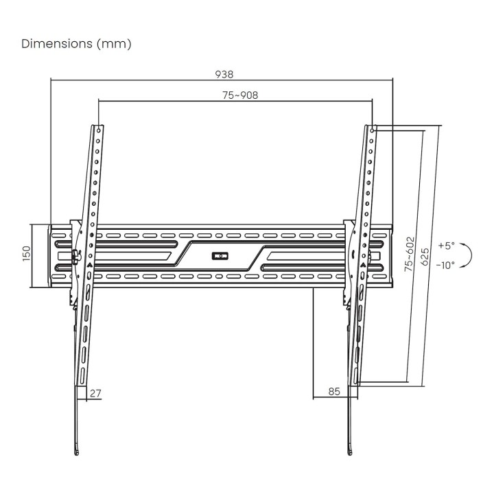 Soporte Pared AISENS 43"-100" Inclinable (WT100T-319)