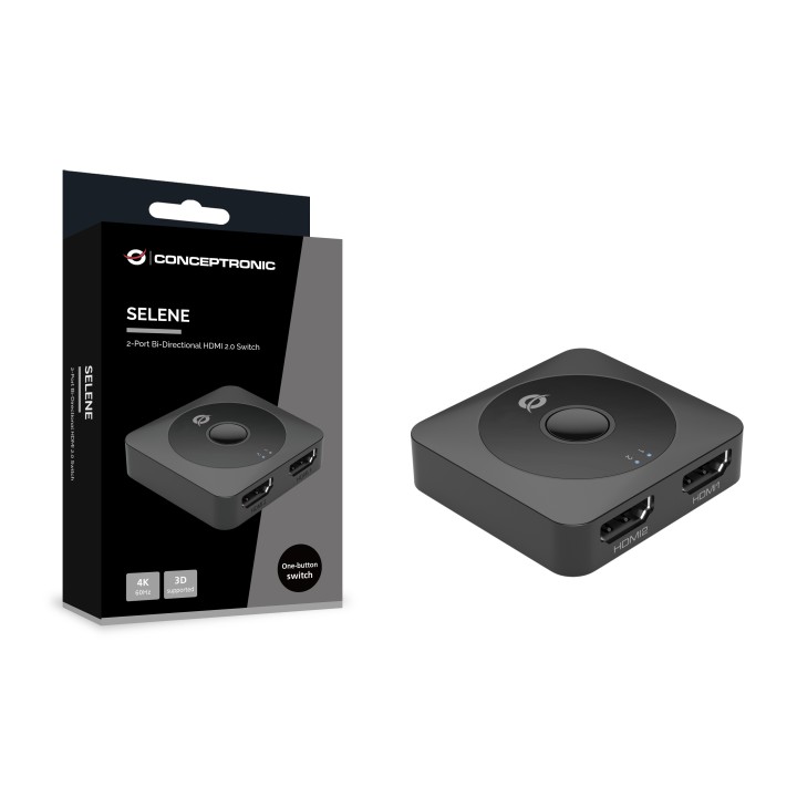 Switch CONCEPTRONIC 2xHDMI 4K/60Hz Negro (SELENE01B)