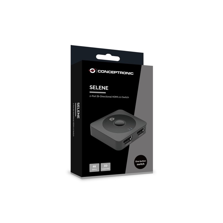 Switch CONCEPTRONIC 2xHDMI 4K/60Hz Negro (SELENE01B)