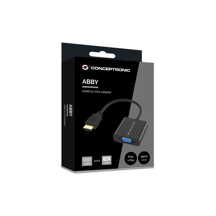 Adaptador CONCEPTRONIC HDMI a VGA 1080p 60Hz (ABBY20B)