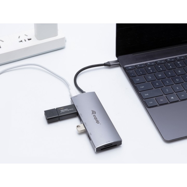 Docking EQUIP USB-C a USB-A/HDMI 100W Plata (EQ133482)