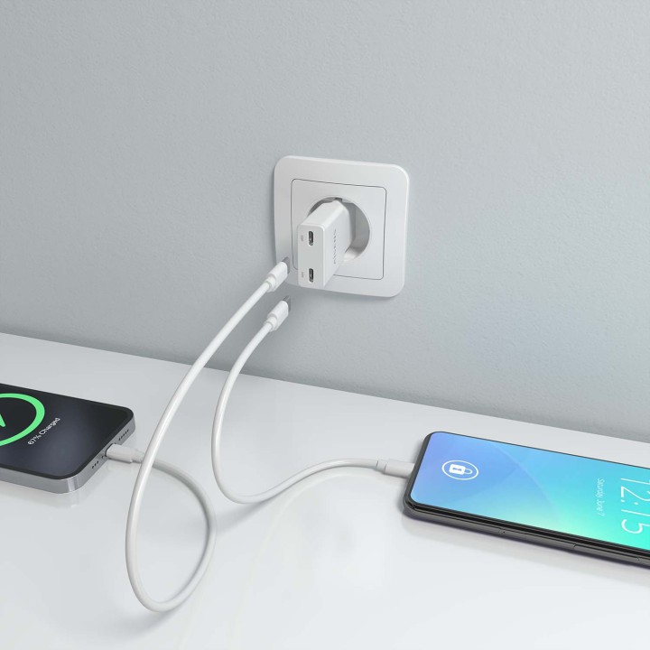 Cargador Pared AISENS USB-C 30W Blanco(ASCH-30W2P048-W)