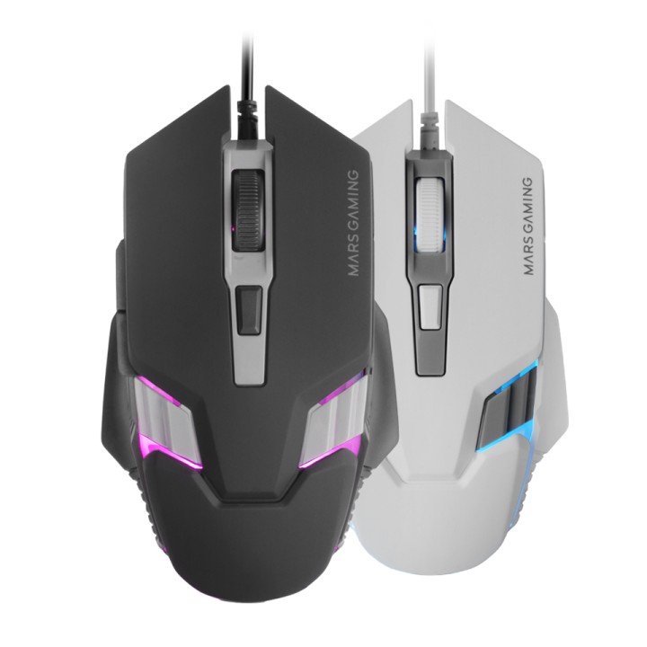 Ratón Mars Gaming Óptico RGB USB 4000dpi Blanco(MM024W)