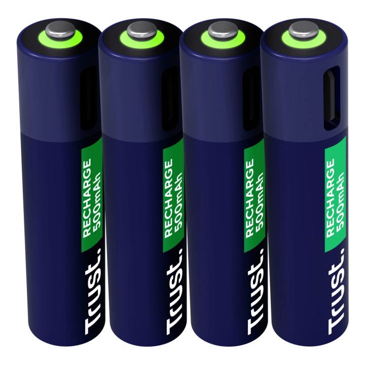 Pilas Recargables Trust AAA USBC-C Pack 4 Azul (25671)