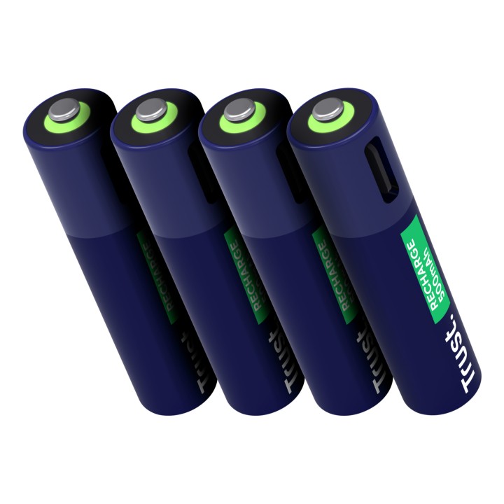 Pilas Recargables Trust AAA USBC-C Pack 4 Azul (25671)