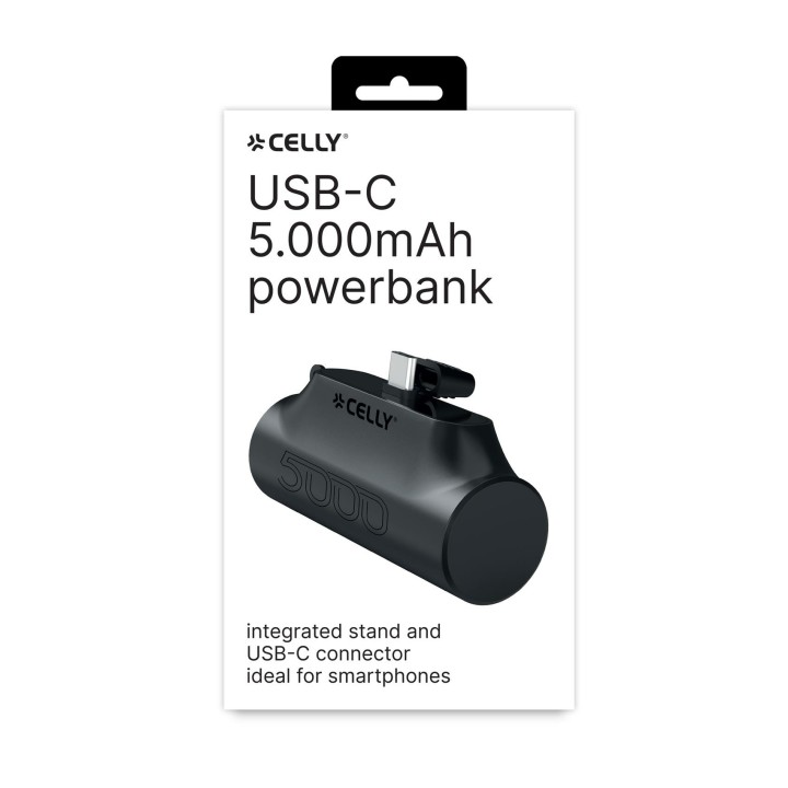 PowerBank CELLY 5000mAh USB-C Negro (PBC5000BK)