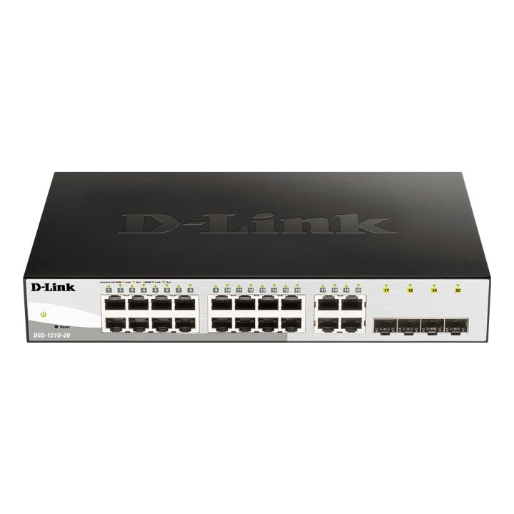 Switch D-Link 16xRJ45 GbE 4SFP Rack 1U (DGS-1210-20/E)