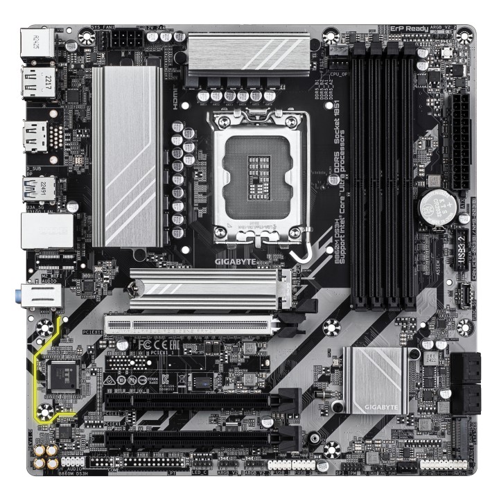 GIGABYTE B860M DS3H: (LGA1851) 4DDR5 DP HDMI RJ45 mATX