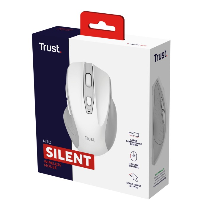 Ratón Trust Nito Óptico RF Wireless Blanco (25550)
