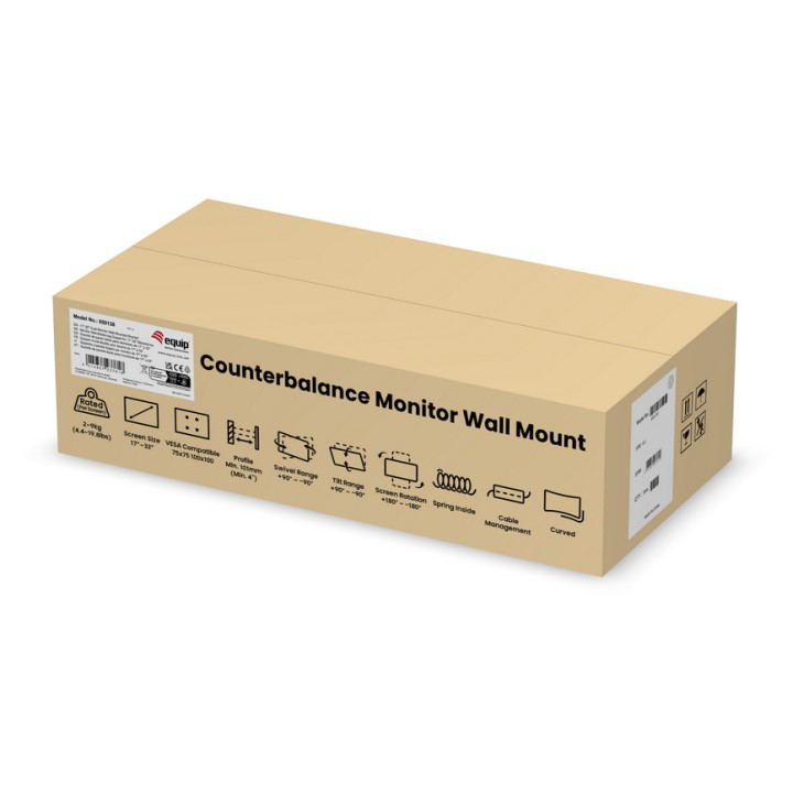 Soporte Pared EQUIP 2 Brazos 17"-32" Máx 9Kg (EQ650138)