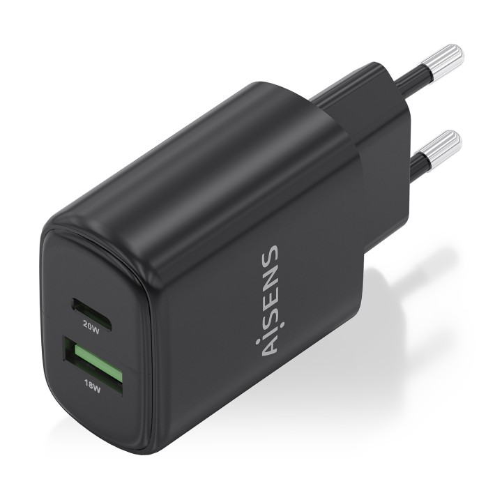 Cargador Pared AISENS Usb-A/Usb-C 20w Negro (A110-0910)