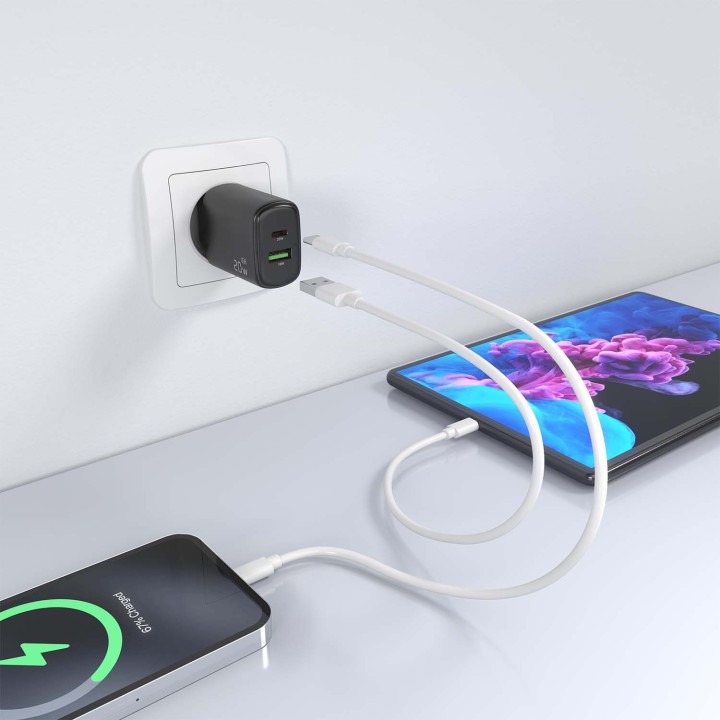 Cargador Pared AISENS Usb-A/Usb-C 20w Negro (A110-0910)