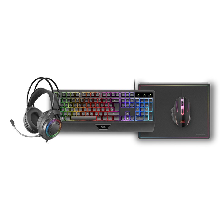 Kit Mars Gaming T+Ratón+Auric+Alfombrilla (MCP124PROES)