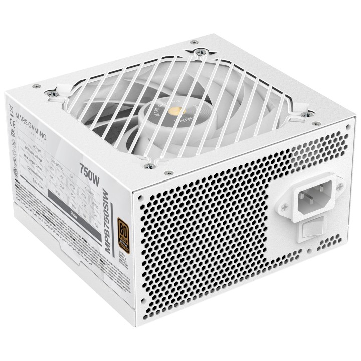 Fuente Mars Gaming 750W ATX 80+Bronze Blanca(MPB750SIW)