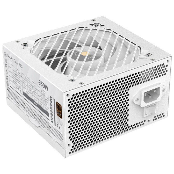 Fuente Mars Gaming 850W ATX 80+Bronze Blanca(MPB850SIW)