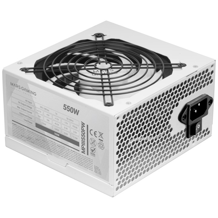 Fuente Mars Gaming ATX 550W Blanca (MPIII550PW)